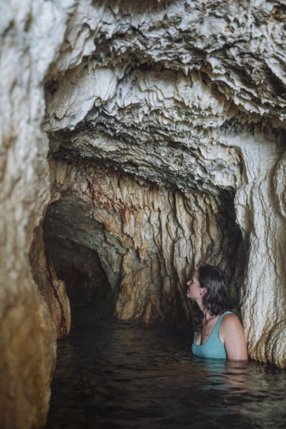 the natural caves at Ainsworth hot springs by nelson